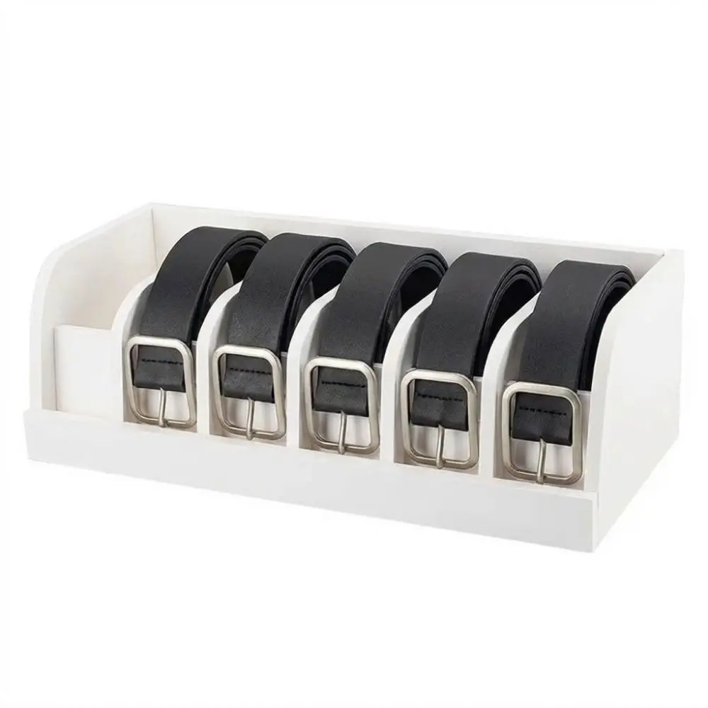New Bamboo Belt Organizer Space Saving Multi-Functional Belt Rack 6 Compartments Eco-Friendly Belt Storage Box Dressing Room view 4