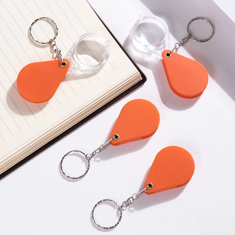 4pcs Portable Foldable Magnifying Glass Keychain, Mini Pocket Reading Magnifier for Elderly Fine Print Inspection