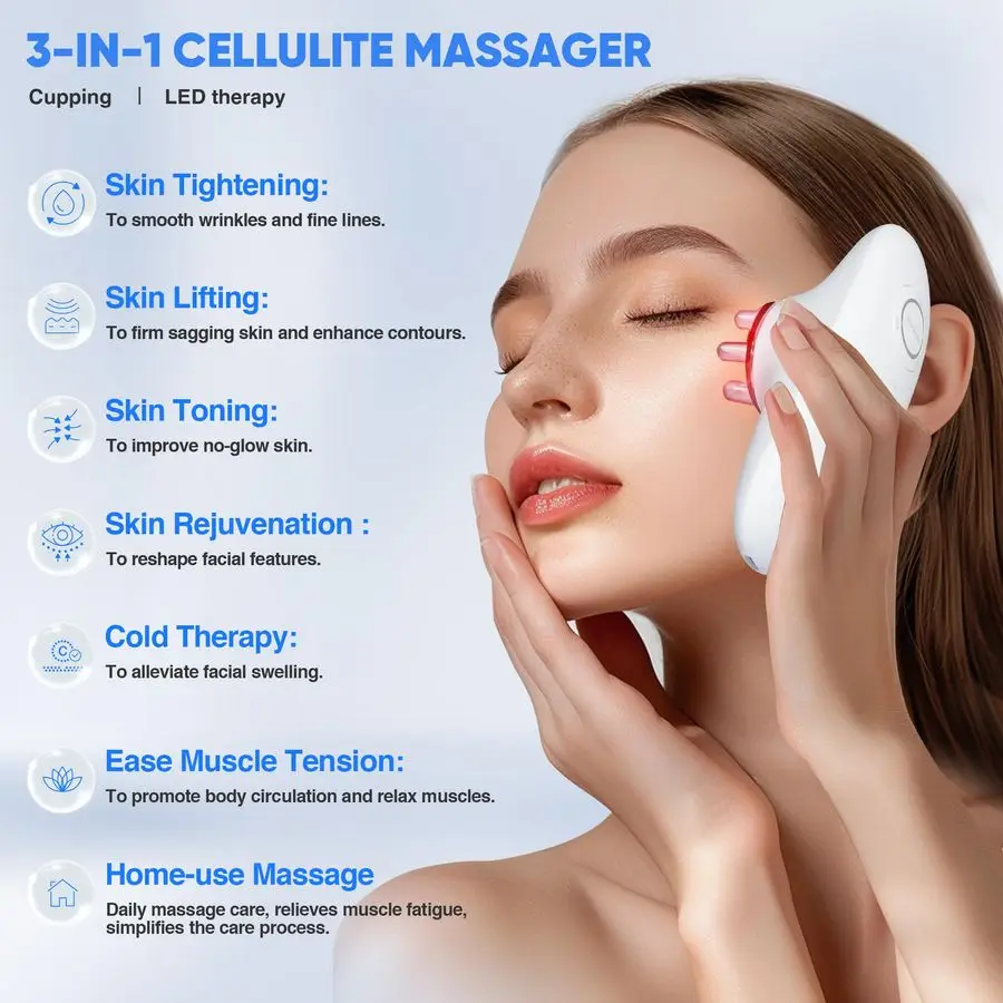 Electric Cellulite Massager, 3in1 Body Sculpting Machine 3 Modes Adjustable Body Sculpting Machine Home Use Cupping Therapy Tool