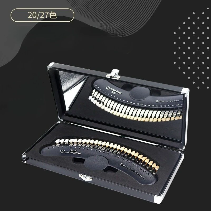 Lab Color Palette 20/27 Colors, Cold Light Whitening Color Card, Before and After Comparison of Beauty Veneers Tools, Removables
