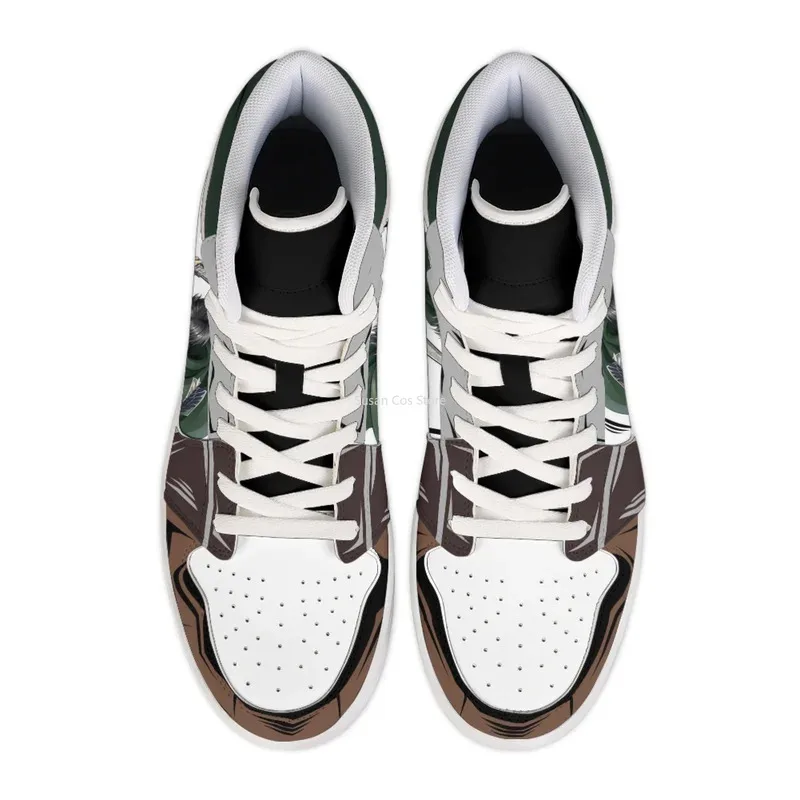 Captain Anime Levi Ackerman shoes Survey Corps Customized high-tops sneakers version hero comic style Cosplay Pure Titans jd;2