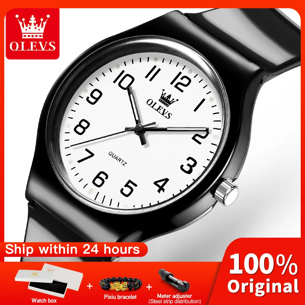 

OLEVS 5648 Student Watch Original Simple Watch Waterproof Luminous Silicon Strip Watch Essential For The Exam Silent Reloj
