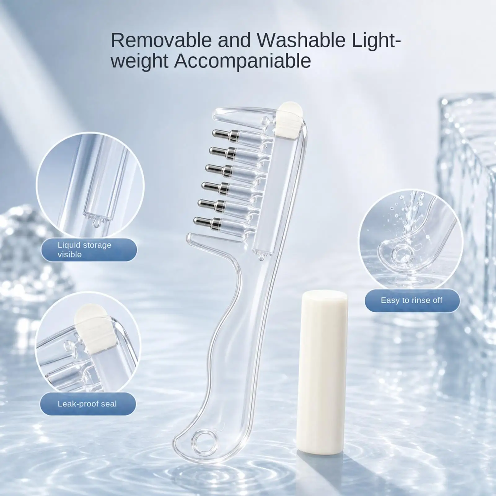 Scalp Oil Applicator Precision Comfortable Leak-Proof Refillable Hair Scalp Massaging Brush Applicator for Bathroom Bedroom - view 6
