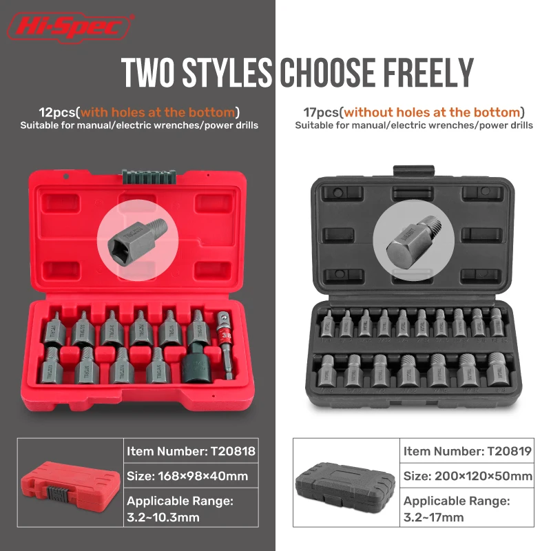 Universal Damaged Screw Extractor Easy Out Bolt Extractor Set Bolt Stud Remover Tool Drill Set Broken Speed Out Bolt Extractor