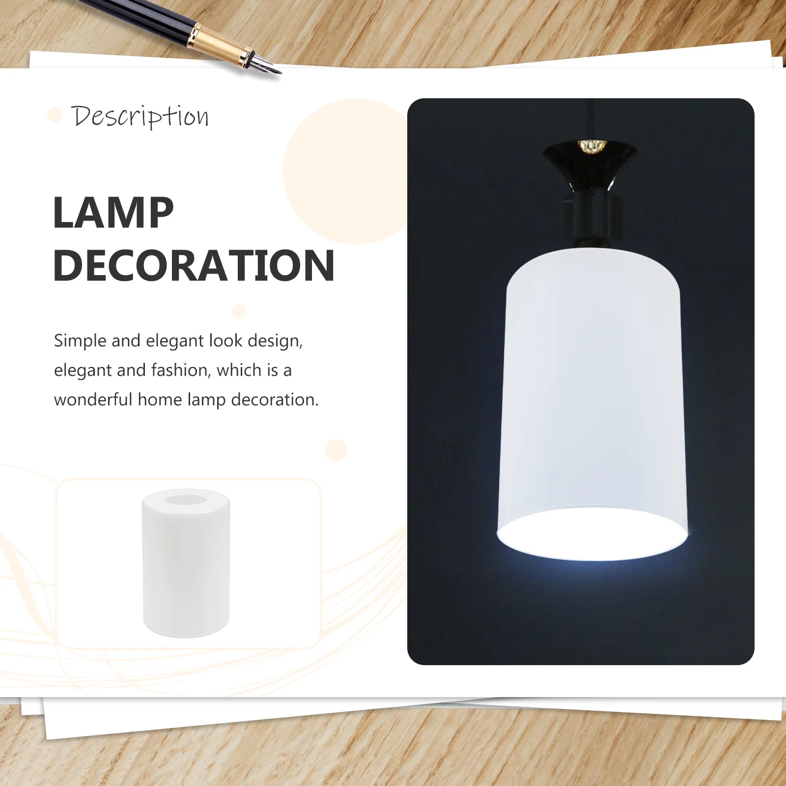 

Transparent Glass Craft Lamp Shade Simple Elegant Design Long Lasting Eye Protection Multipurpose Household Lighting Cover