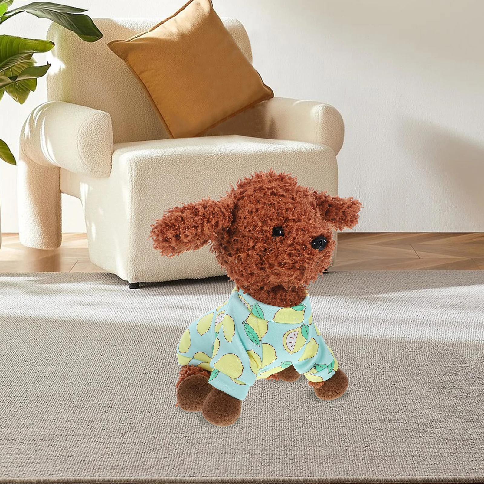 

Pet Clothes Cute Small Dogs Wear Winter Thermal Insulation Cozy Warm Durable Hoodies Dog Winter Clothes Lemon Printed Pet