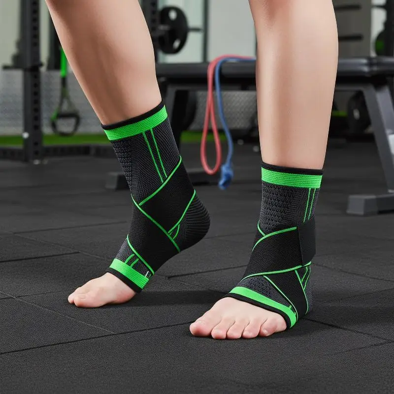 New 1 Pc Compression Ankle Support Sports Adjustable Basketball Ankle Wrap Men Women Hiking Running Prevent Ankle Protector