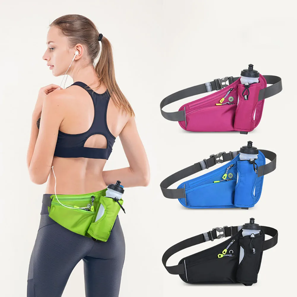 Outdoor Sports Waist Bag Waterproof Reflective Design Water Bottle Holder For Running Walking Hiking Travel