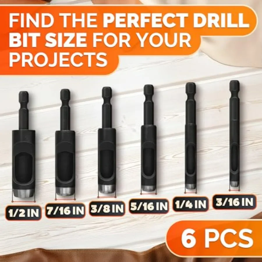 Leather Hole Punch Tool Set with 6 Pcs Drill Bits in Sizes 3 16 1 4 5 16 3 8 7 16 1 2 HighPrecision Leather Punch Tool for Craf