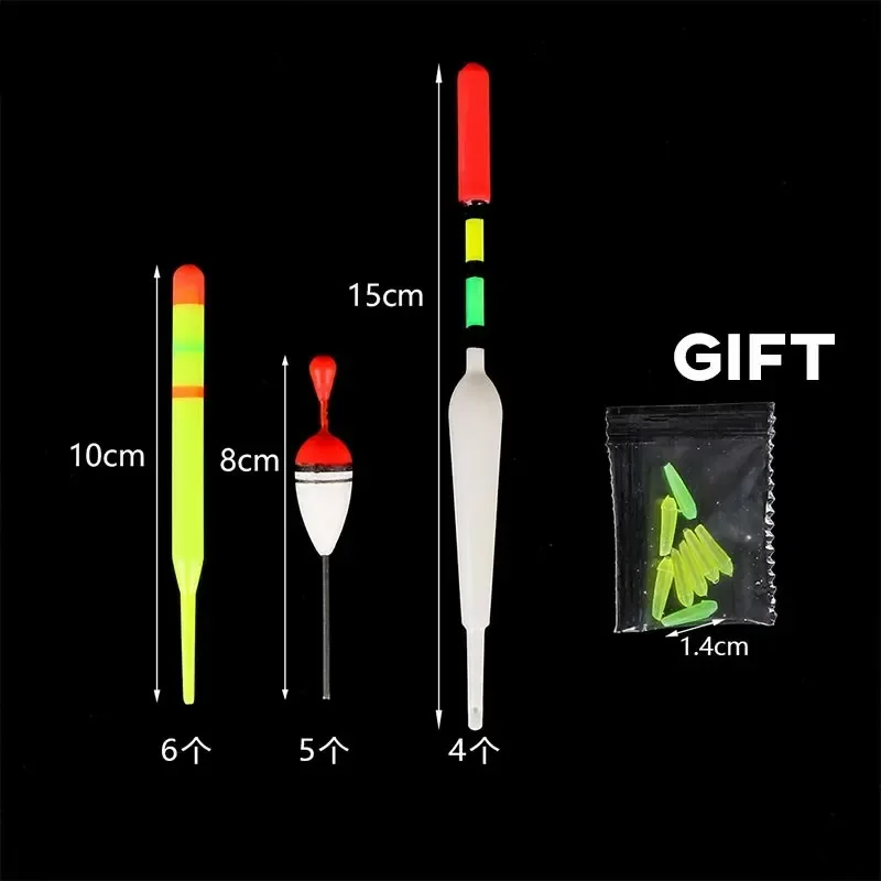 Fishing Float Set 15pc Professional Vertical Buoy With Glow Stick Multifunction Lure Float Fishing Tackle For Carp Fishing Pesca image 4