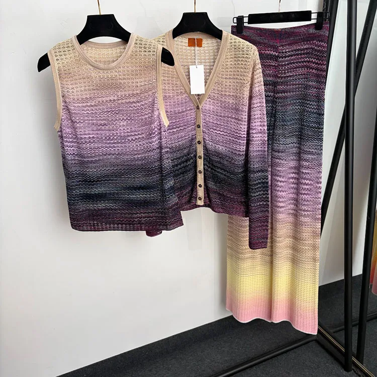 Women’s Autumn Runway Knitwear Three-piece set