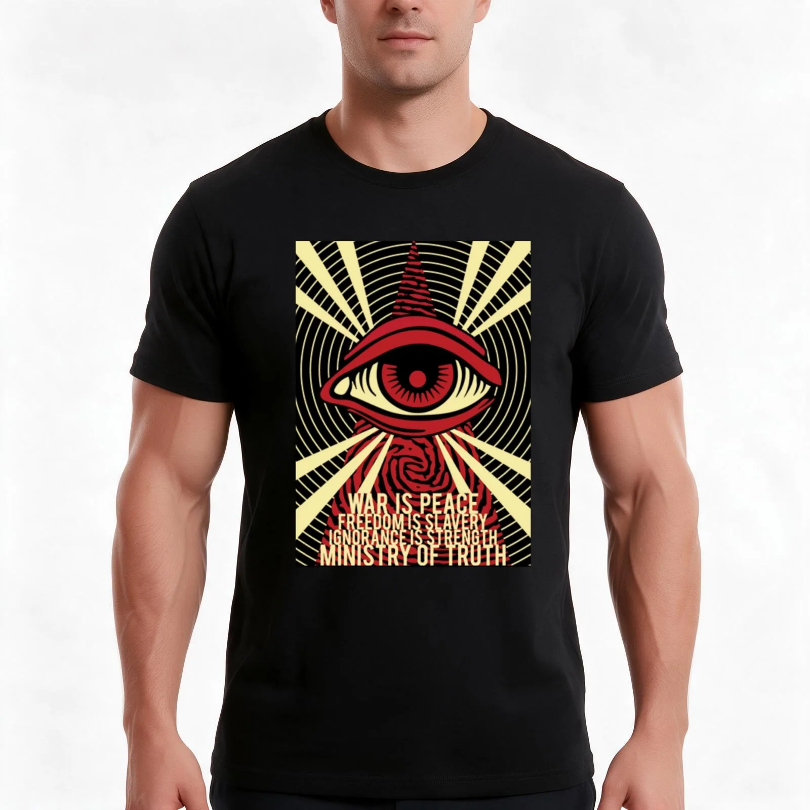 Ministry of truth T-Shirt, Summer Casual Cotton Tee, Oversized Streetwear Tops, Vintage Graphic Print, Loose Fit Short Sleeve