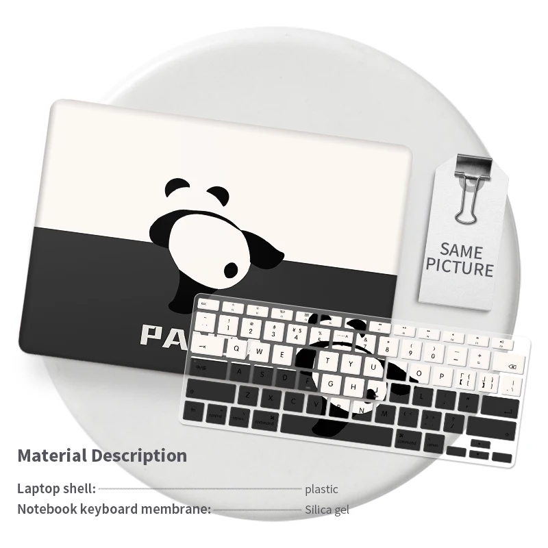 DIY Panda Laptop Case Sleeve Hard Shell Silicone keyboard Cover film For Macbook Air A2681 A2338 Pro A2485 A2941Waterproof Case