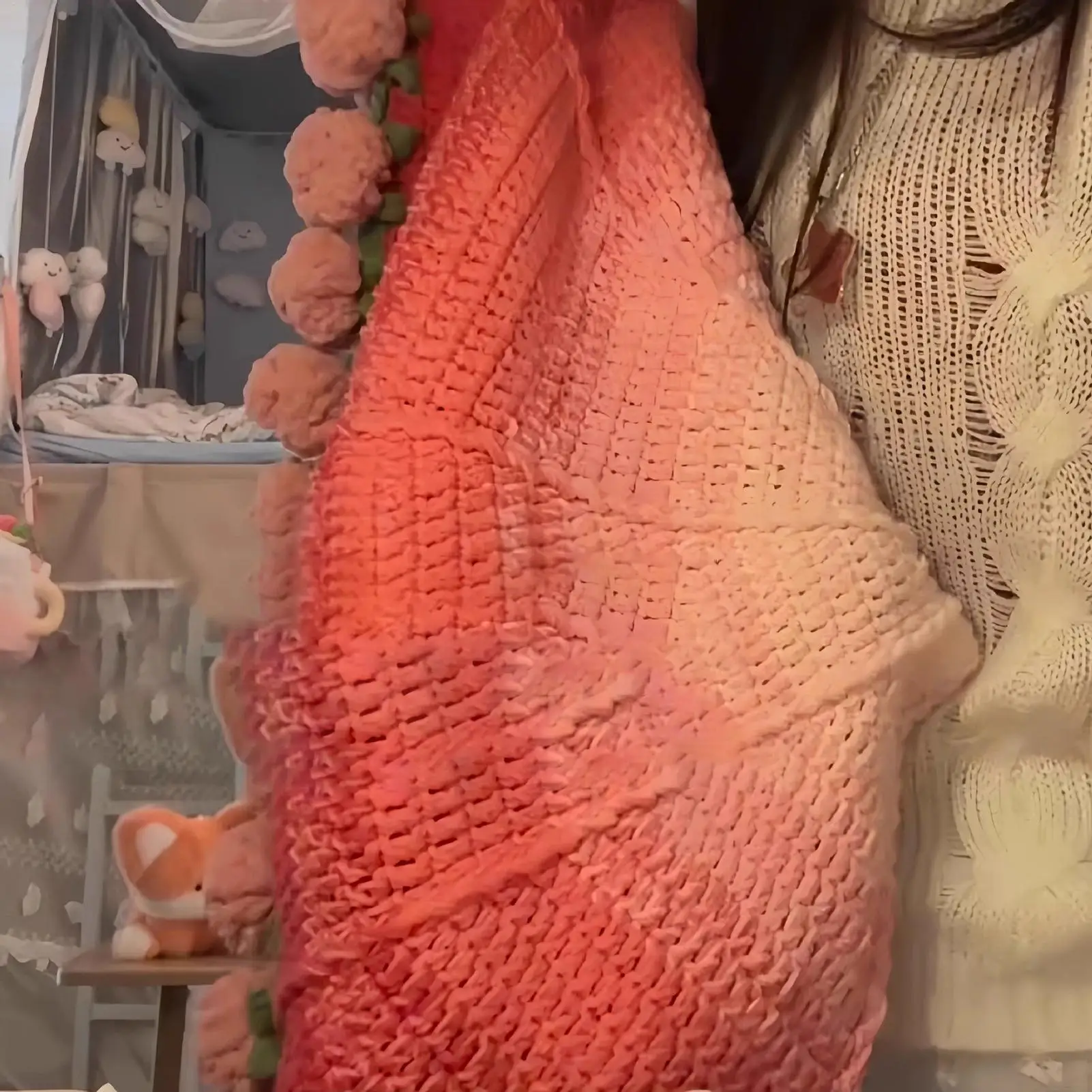 

Набор для вязания крючком для начинающих, легко учится с инструкциями, розовое одеяло с букетом, набор для вязания для взрослых, женщин, мам, домашний декор, кровать