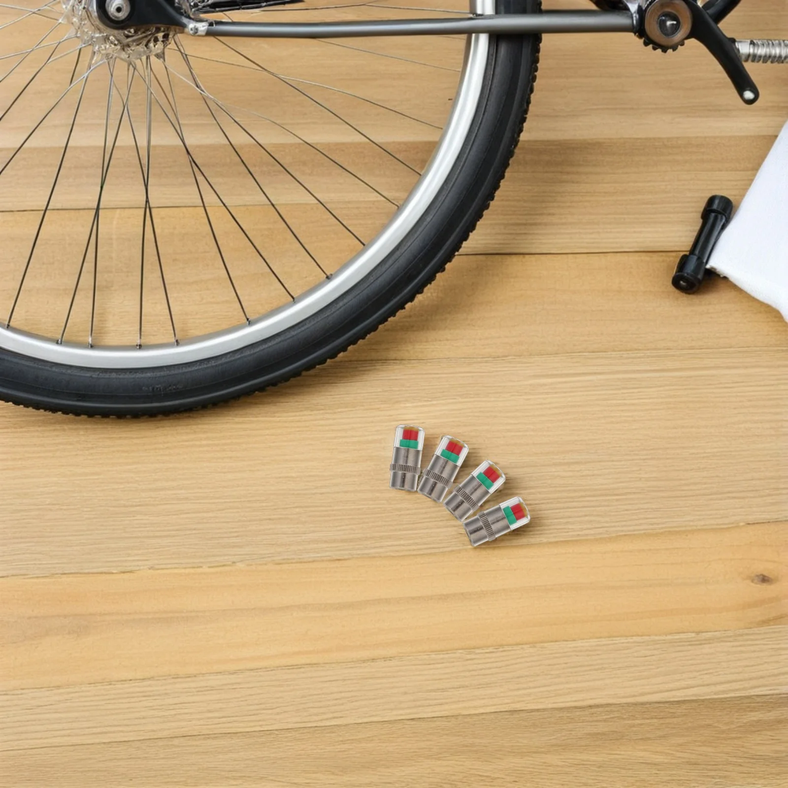 

4Pcs Tire Pressure Monitor Stem Caps Vehicle Sensor Indicator Copper Core Visual Alert for Cars Trucks Motorcycles Bicycles