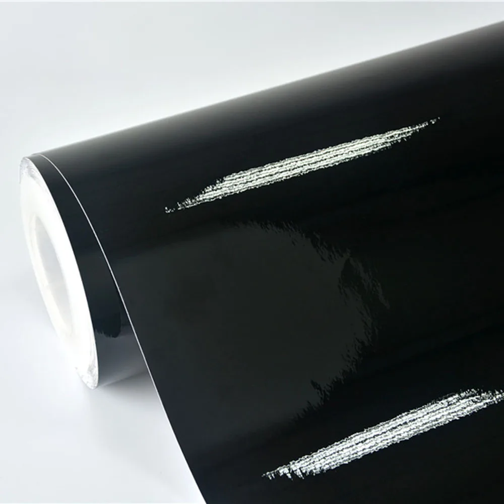 

Crystal Gloss Piano Black Glossy Black Vinyl Wrap Film Car Wrapping Decal Roll Bubble Free Air Release Vehicle Motocycle Sticker