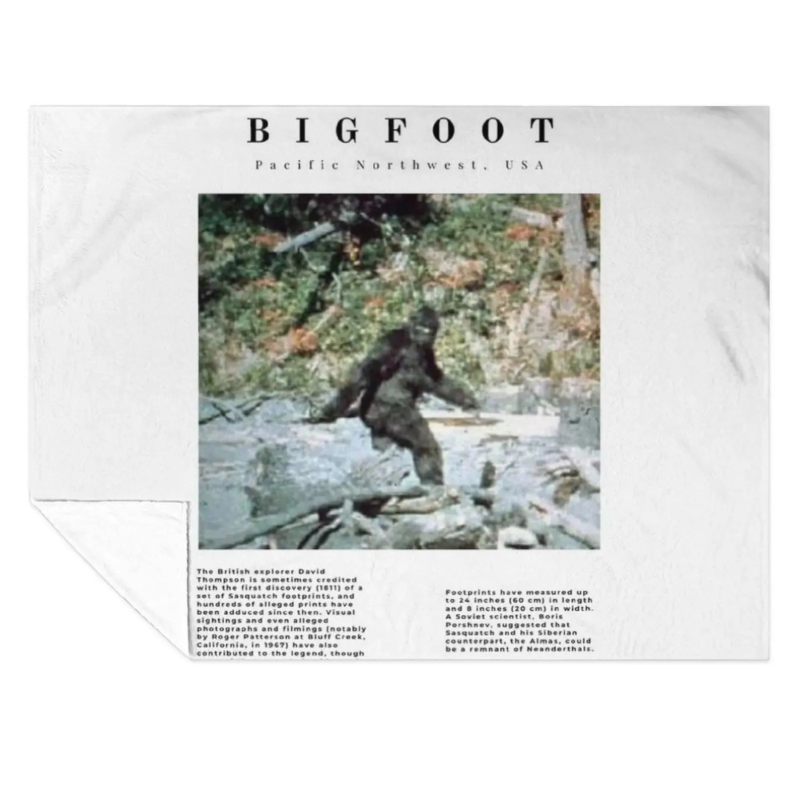 

Minimalist Cryptids: Bigfoot Throw Blanket Cute Plaid Sofas Thin Hairy Blankets