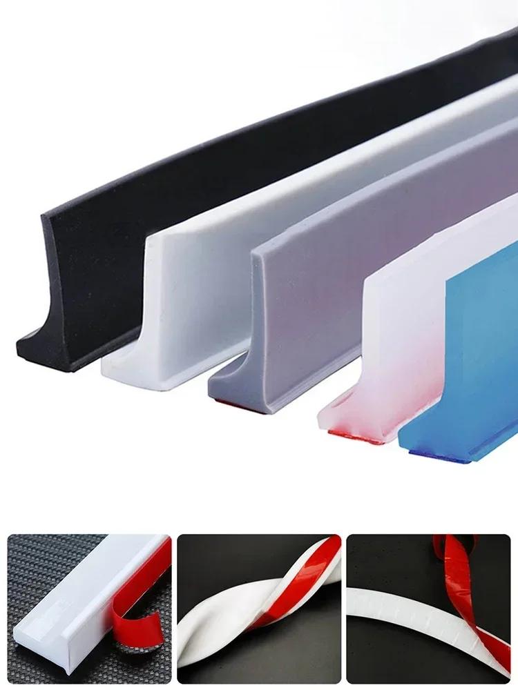 Bathroom Water Stopper Retention Water Barrier Strip Shower Dam Flood Barrier Dry And Wet Shower Barrier Silicone Water Barrier