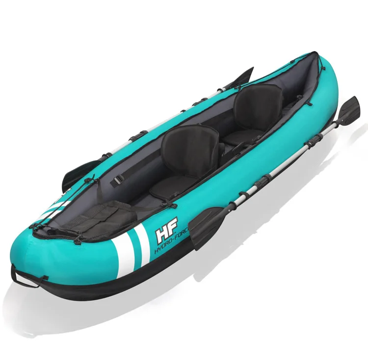 

Double canoe rafting inflatable rubber rowing boat paddle air pump