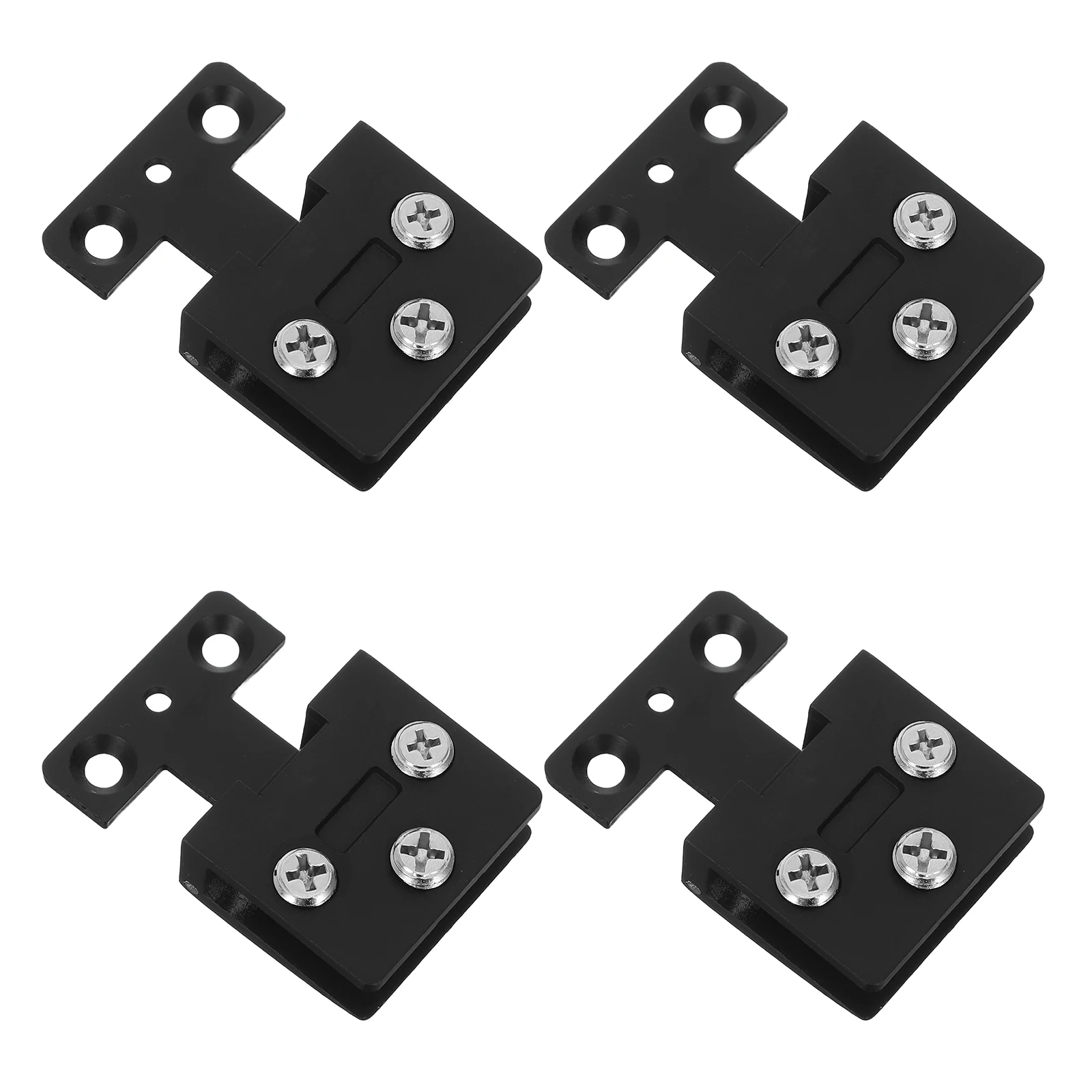 

4Pcs Glass Door Hinges No Drilling 3-8Mm Tempered Glass Secure Hold for Wine Cabinets Display Cases DIY Fit Smooth Use