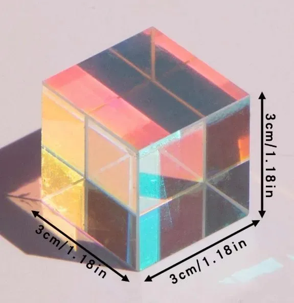 Optical Glass Cube Color Combination Prism Light Cube Color Refraction Electroplating Desktop Jewelry Sunshine Birthday Gift