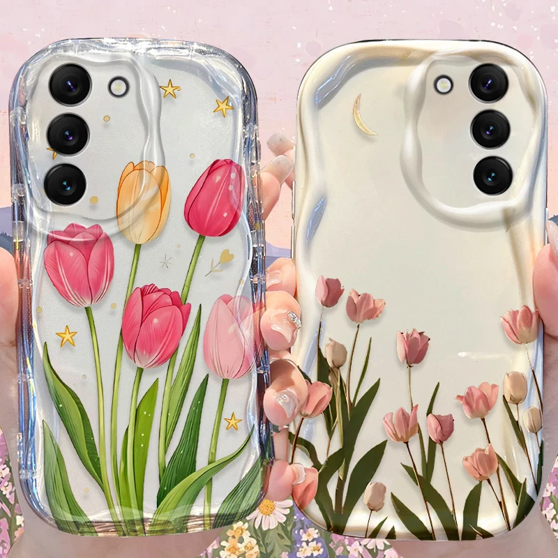 Colorful Star Tulip Case for Samsung Galaxy A50 A50S A37 A36 A35 A34 A32 A26 A25 A24 4G A23 A21S A20S A17 A16 A15 A14 5G Cover