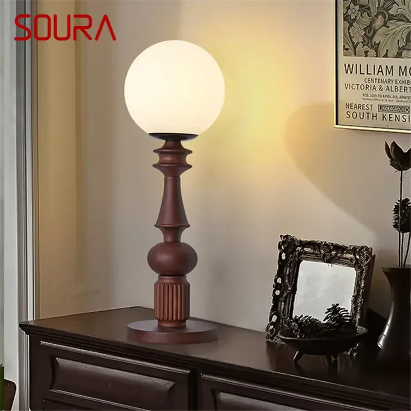 SOURA Contemporary Table Lamp Retro Creativity Living Room Study Villa Hotel Bedroom LED Bedside Desk Light