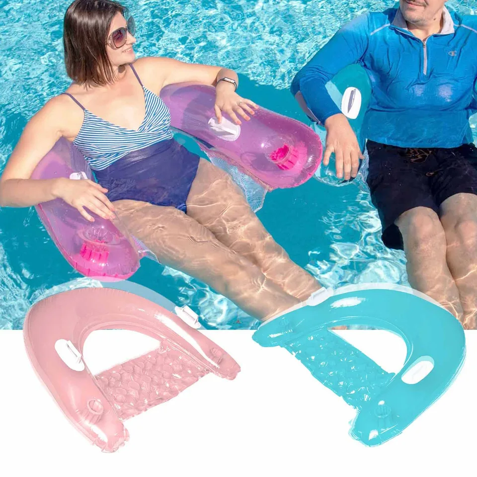 

Inflatable Pool Float Chair For Adults Pool Floats Lounge For Adults With Cup Holder And Handle Perfect Summer Pool Parties