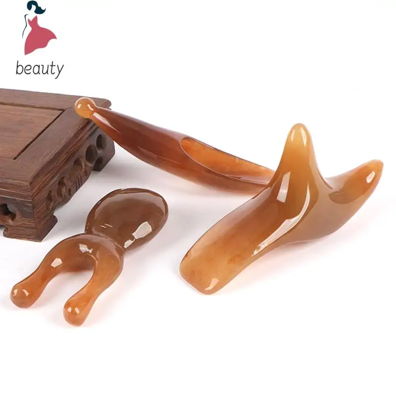 Sisir pijat piring kerokan Resin papan Gua Sha pijat SPA Resin pemijat tubuh pengeruk akupunktur