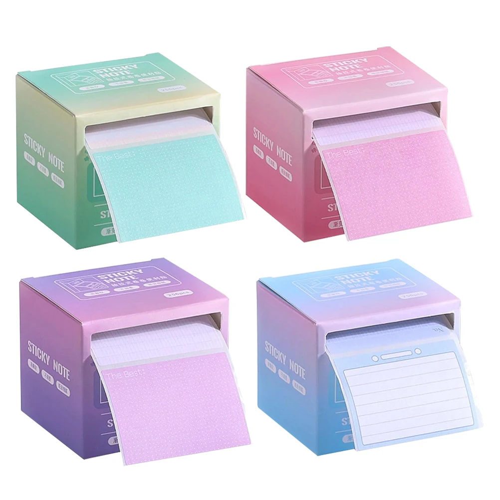 

4 Pcs Note Paper Adhesive Notepads Dispenser Stick Noting Sticker Labels Stickers Pupils