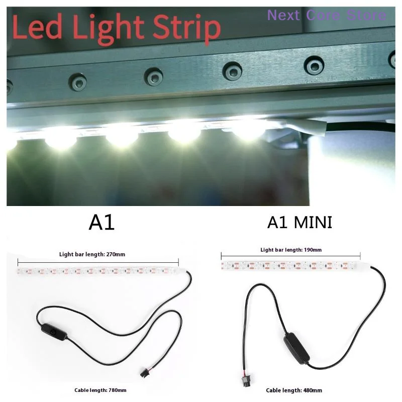 [NC]Upgrade Led Light Strip For Bambu Lab A1/A1mini Ra95 Fill Light 24V White Light Super Bright For Bambulab 3D Printer[NC]