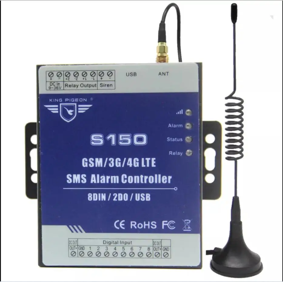 2G 3G 4G industrial automation security GSM alarm controller Module with 8DIN 2DO SMS remote control switch