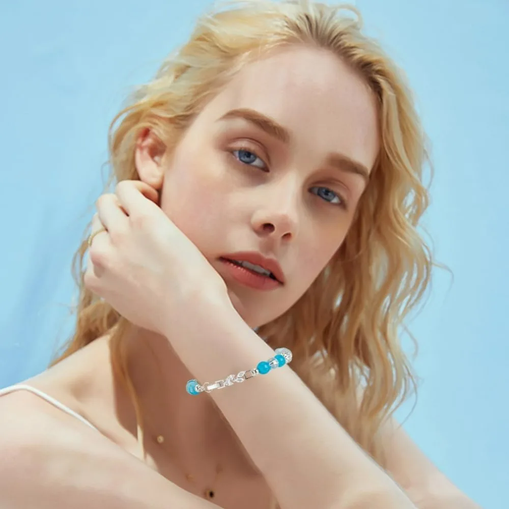 1 صندوق 6 قطعة سوار موسع المشبك يترك شكل زركون الفضة أضعاف أكثر من المشابك حزام (استيك) ساعة تمديد المشبك للمجوهرات #6