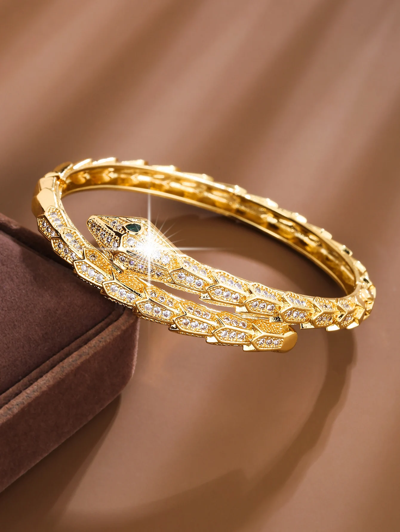 العصرية الحيوان الأفعى على شكل تصميم الاصطناعية زركونيا المرأة سوار للولائم والهدايا مجوهرات الإكسسوار #3