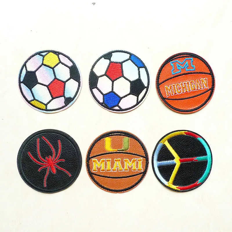 1 Pcs  Iron On Basketball Embroidered Patches For Boy Clothing Soccer Stickers DIY Sport Balls Appliques Jeans Coat Badges