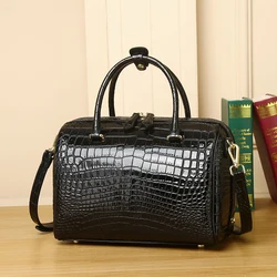 Luxury Designer Women's Handbag New Leather Women's Bag Handbag Boston Crocodile Shoulder Bag Fashion Crossbody Bag Trend