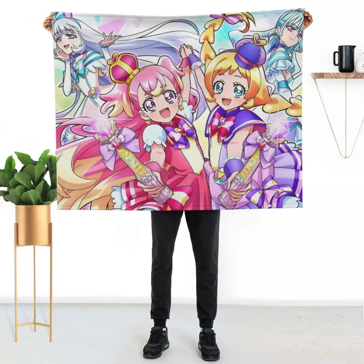 Wonderful Precure - All Characters Throw Blanket halloween Shaggy Baby Decoratives Bed Fashionable Multi-Purpose Blankets