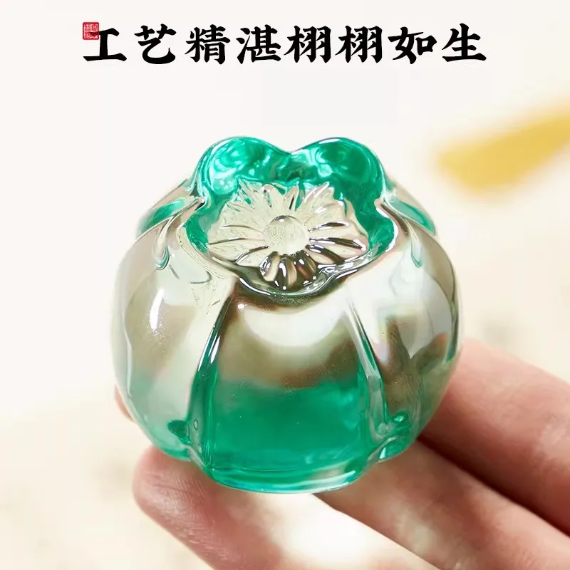 Crystal Glass Paperweight Pen Holder New Chinese Style Desk Ornament Scholar's Study Room Decor For Calligraphy Painting