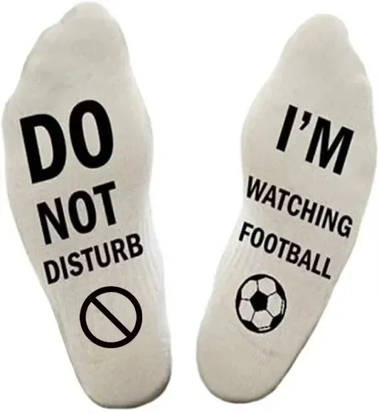 Funny DO NOT DISTURB WATCHING FOOTBALL Printed Cotton Socks Men Funny Gifts for Dad From Daughter/Son Christmas Gifts