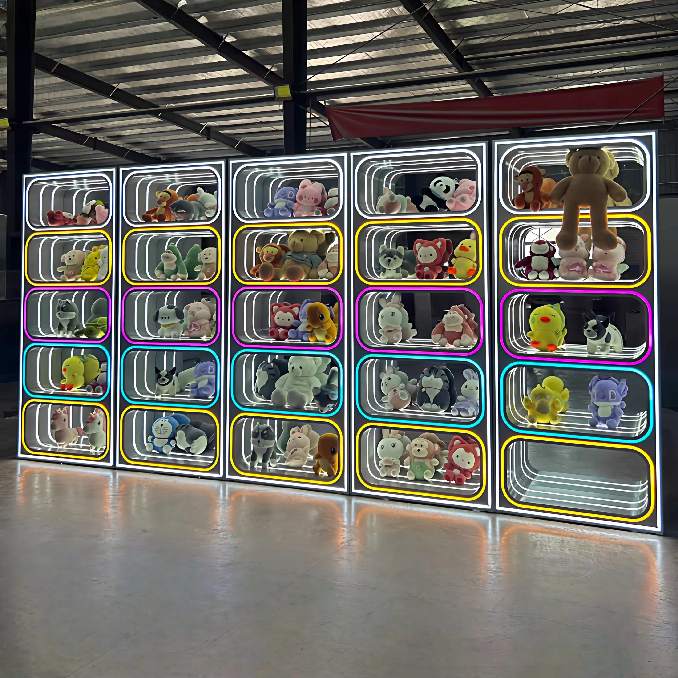 Custom LED Lighted Acrylic Glass Tiered Display Case-Eco-Friendly Durable Heavy Duty Ladder Shelf For Retail Stores Shopping