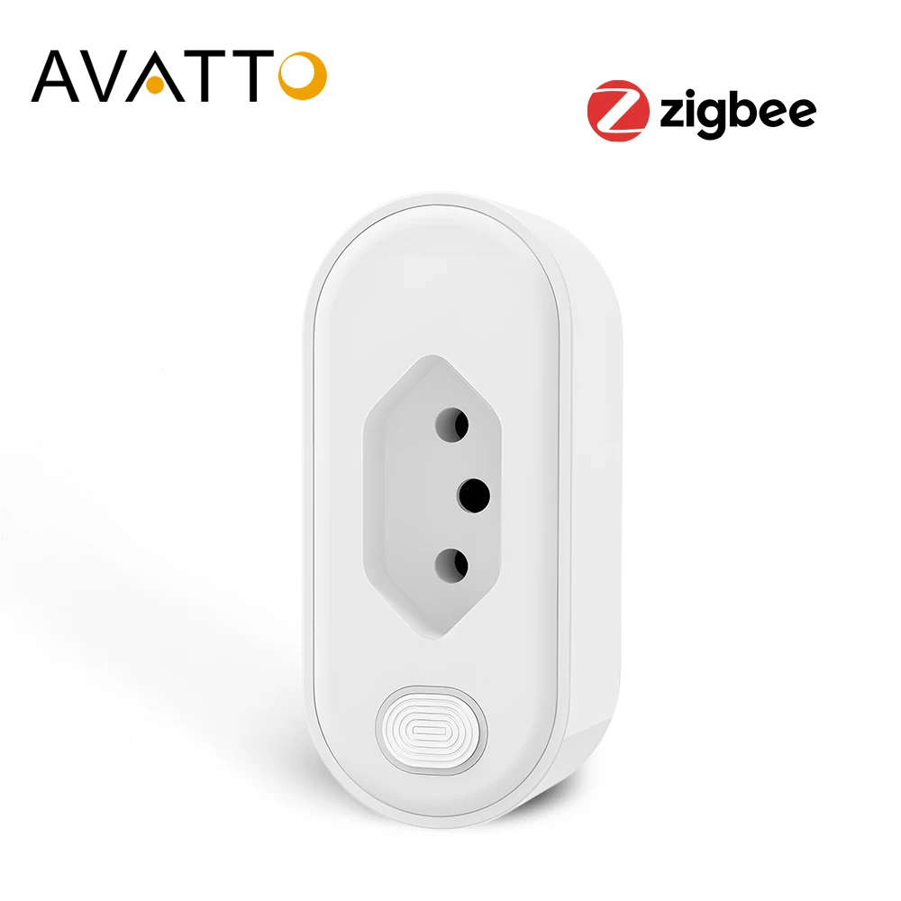 AVATTO Tuya Zigbee Brazil Smart Plug with Power Monitor, Smart Life App Remote Smart Socket Outlet Work for Google Home, Alexa