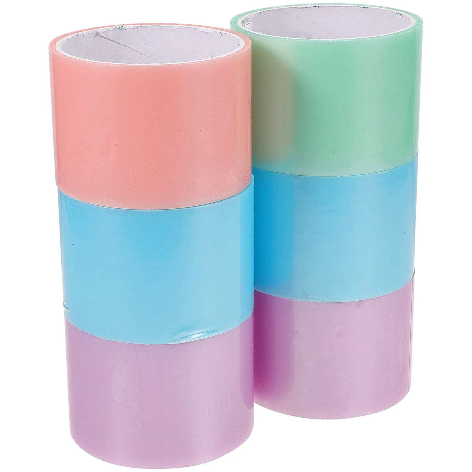 6 لفات من أشرطة تخفيف الضغط على الكرة اللزجة، لاصقة ملونة ممتعة لتخفيف التوتر للبالغين والأطفال، ممارسة اليد والاسترخاء