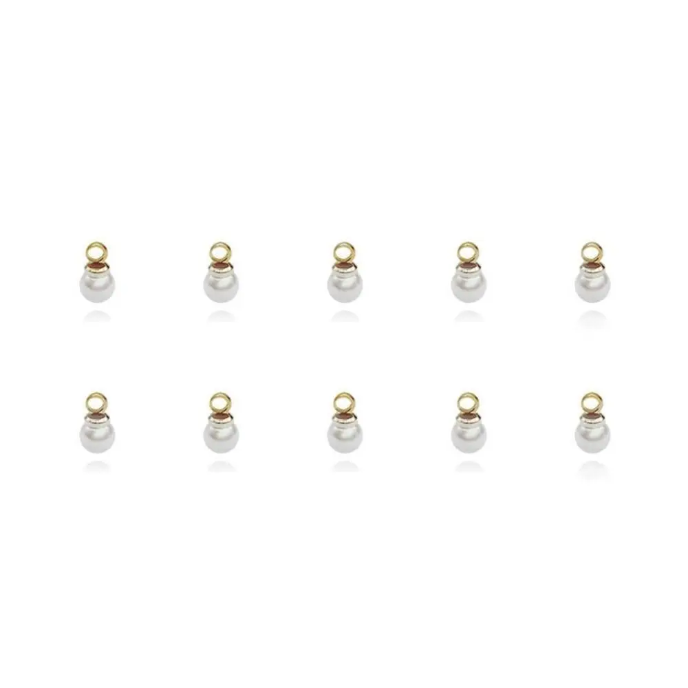 

10PCS Trendy Clothes Decor Artificial Pearl Handmade Alloy Imitation Pearl Faux Gold DIY Dangle Earrings Pendant Girls
