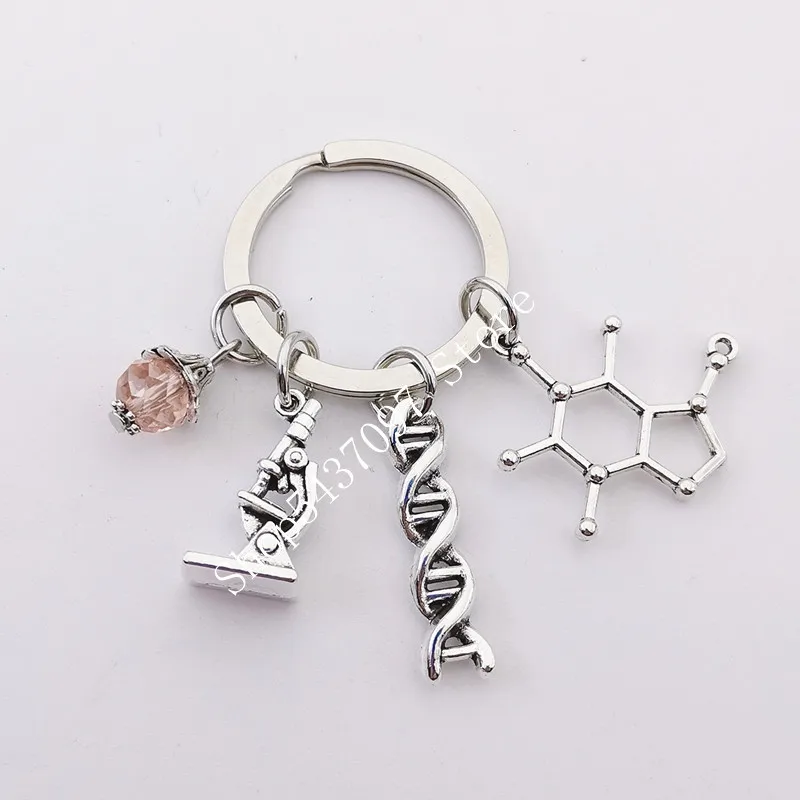 NEW Science Jewelry Microscopes DNA Doctor Pendants Neuron Key Chains Anatomy Neurology Biology Key Ring Gift