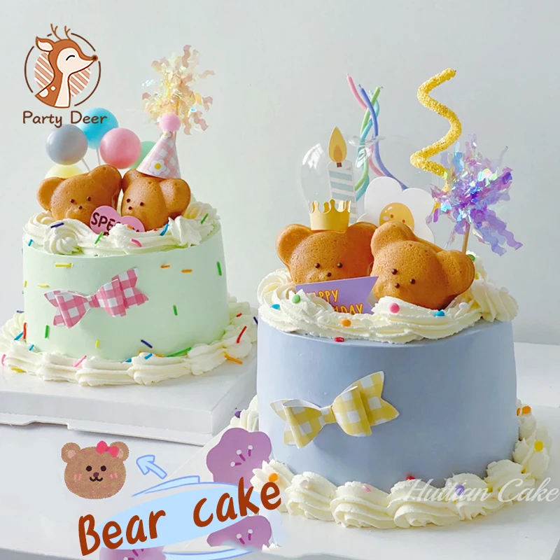 

12pc Bear Baking Mold Pan Non-Stick Carbon Steel DIY Cute Candy Cake Mold Tools Decoration Biscuit Candy Mould Baking Gifts