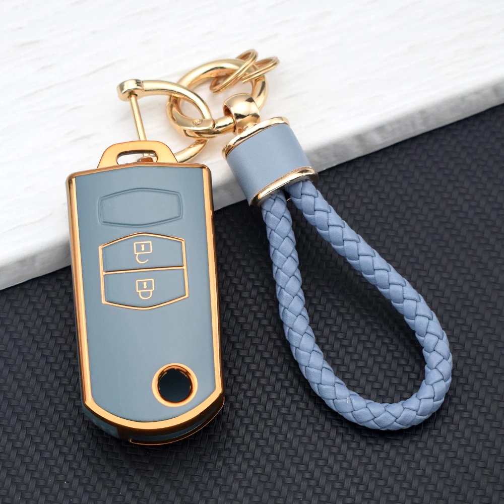2 Buttons TPU Car Key Case Cover for Mazda Demio 2 3 5 6 M3 M5 M6 CX-5 CX7 CX9 RX8 MX5 MPV Auto Shell Fob Holder Keyless view 3