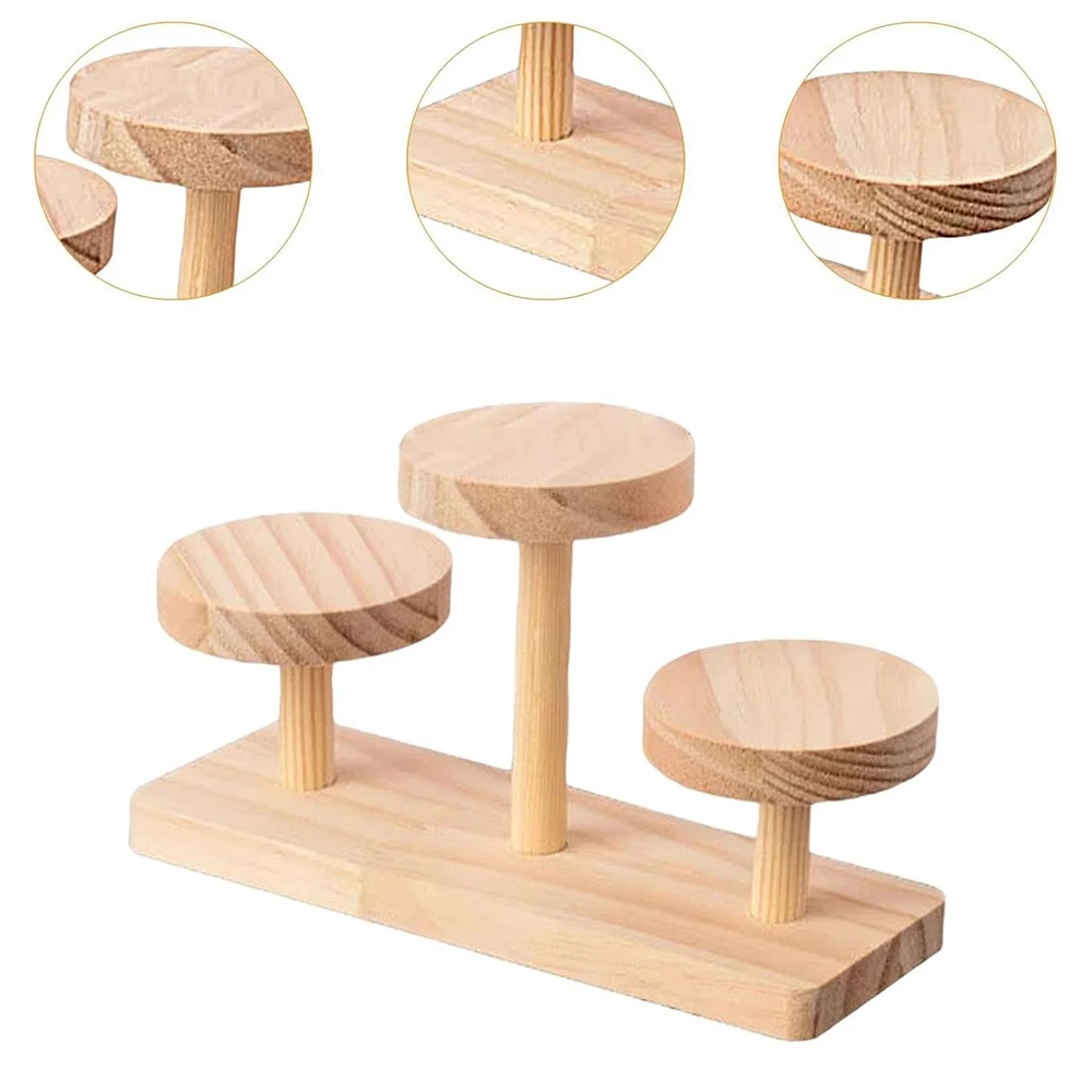 رف سلم خشبي مجوهرات سوار عرض موقف المنظم رف مجوهرات متعدد الاستخدامات أقراط عرض موقف تخزين 3 الطبقة