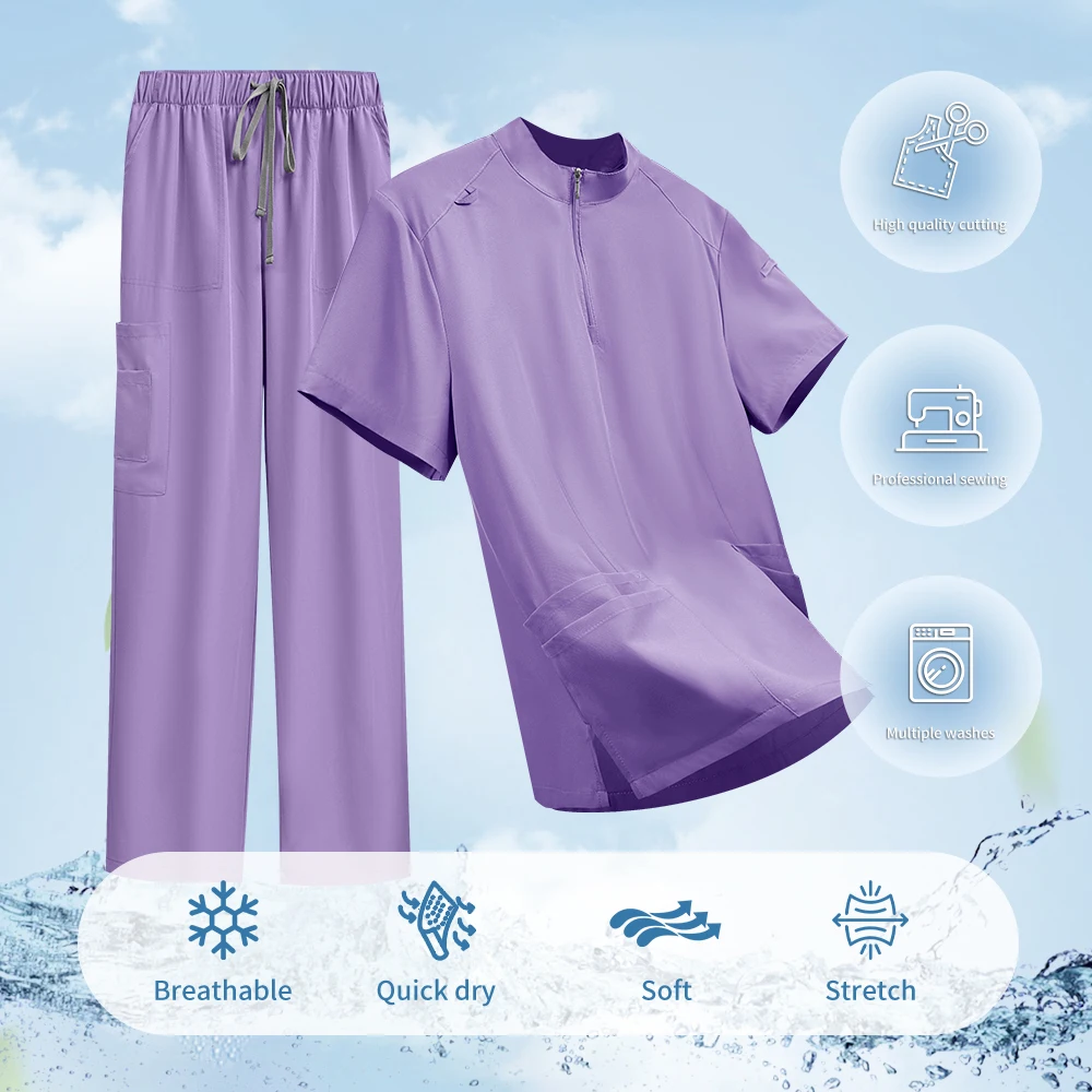 Costume da medico ospedaliero Donna Clinica per animali domestici Infermiera casual Abiti da lavoro Abiti Assistente sanitario Tuta infermieristica Uniformi mediche all'ingrosso