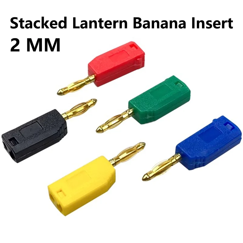 40PCS/2MM Stackable Male Retractable Tube Banana Plug Wire Solder Gold Plating Electrical Terminal Connector 5 Colors