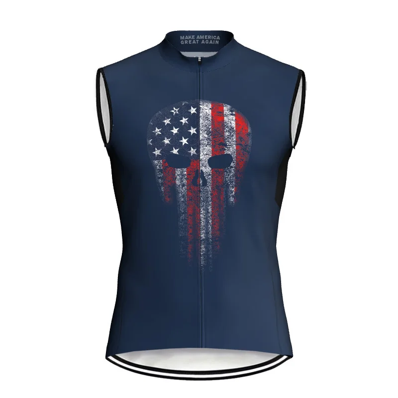 

Summer USA Vest Sleeve Bike Jersey Jacket Road Cycling Wear Downhill Ride Outdoor Waistcoat Sport Bib Ropa MTB Cyclist Shirts